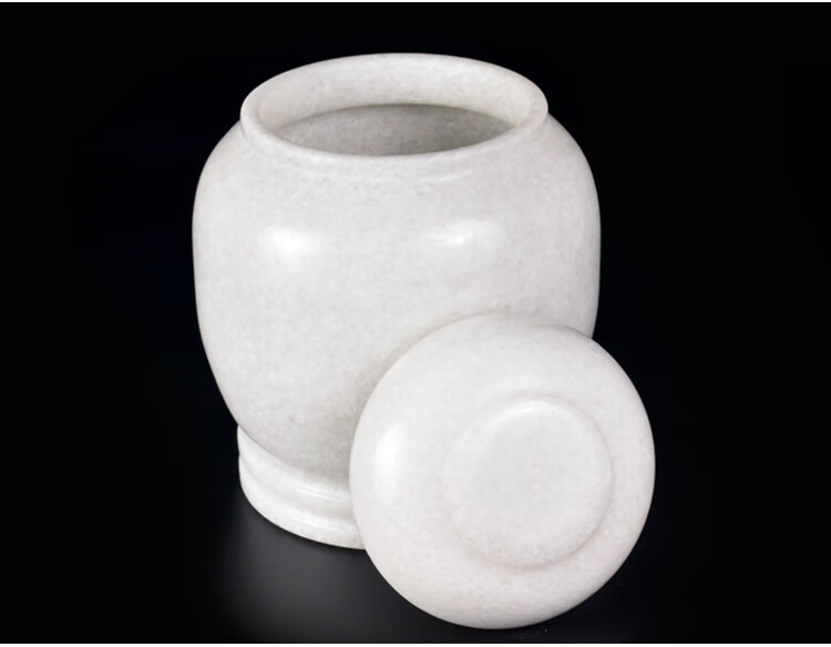 顺丰汉白玉骨灰坛罐素面玉石骨灰盒骨灰盅大号小号非陶瓷米白色白琉璃