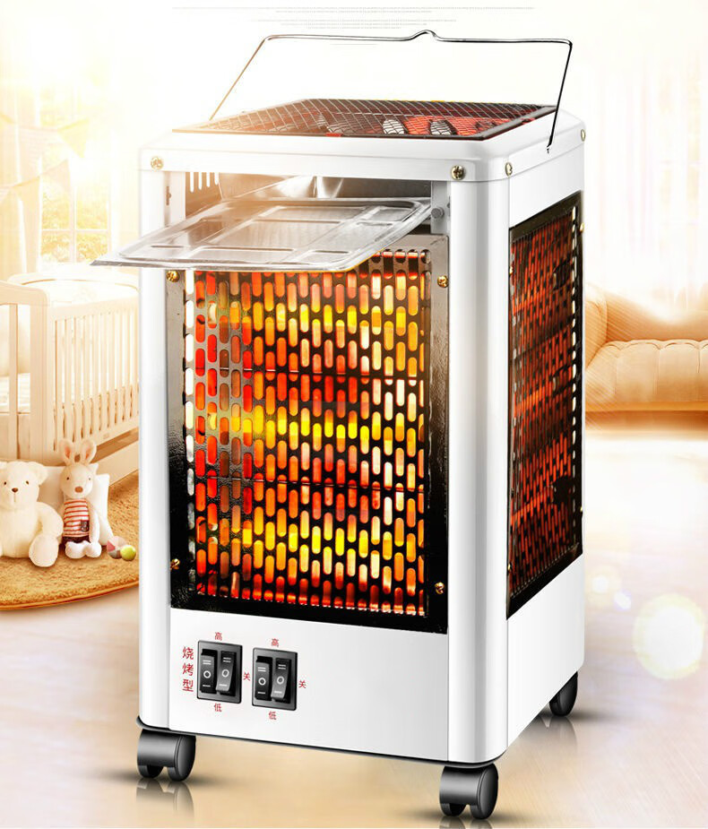 五面取暖器烤火器烧烤型家用四面小太阳电烤炉烤火炉多功能电暖器鑫富