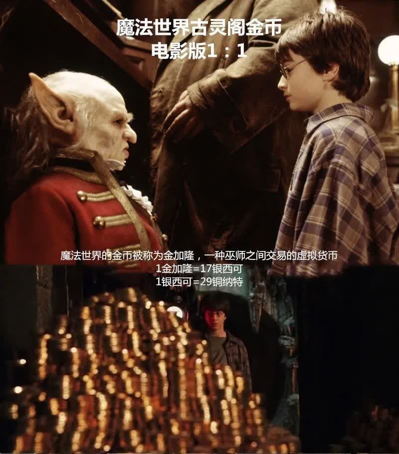 金色飞贼哈利波特周边hrypotter古灵阁金币金加隆银西可纳特纪念币三