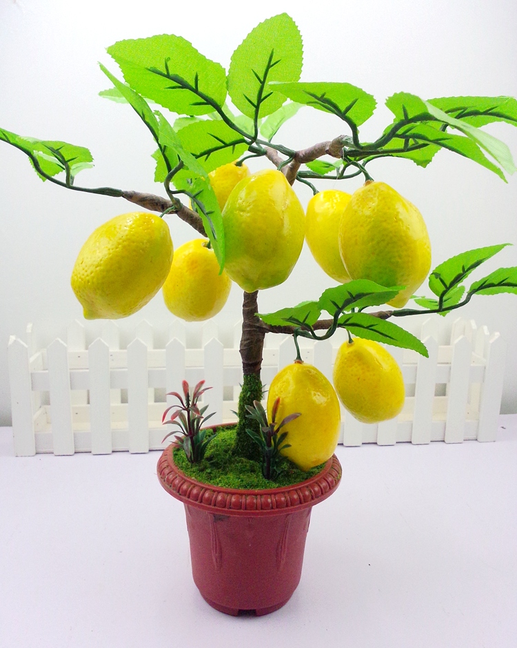客厅假花苹果树 仿真水果树盆景桔子苹果桃子盆栽家居客厅装饰假花