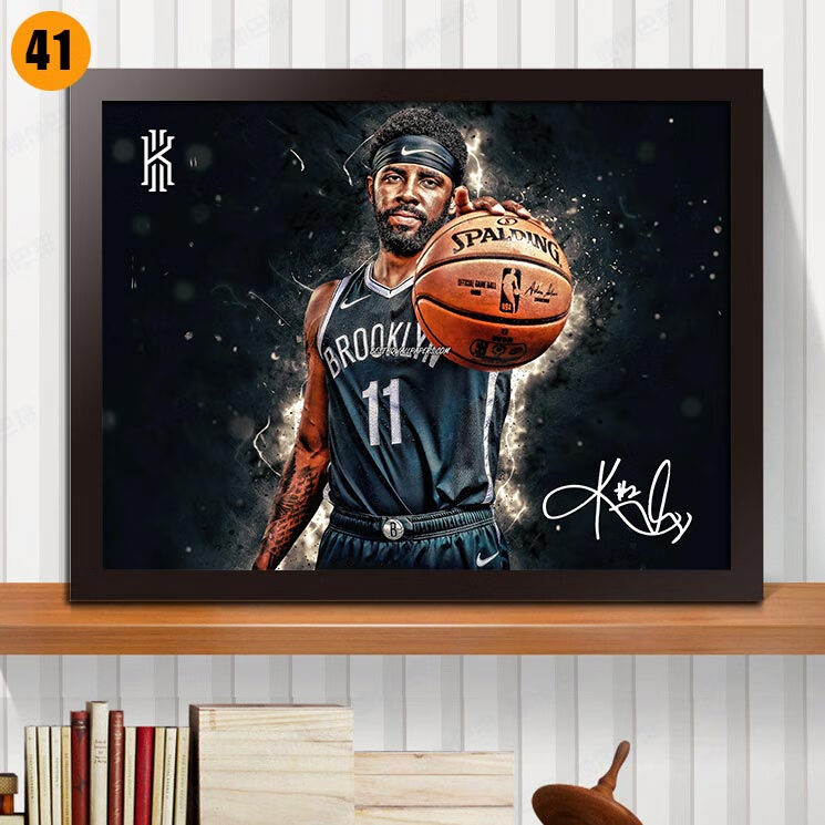 尚町nba篮网骑士凯尔特人欧文画装饰画篮球球星海报凯里欧文球迷礼物