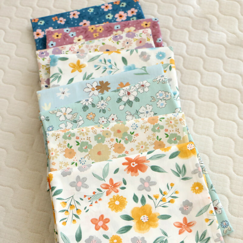 田园小碎花棉布田园风清新小碎花布料服装面料做裙子床单棉布处理花间