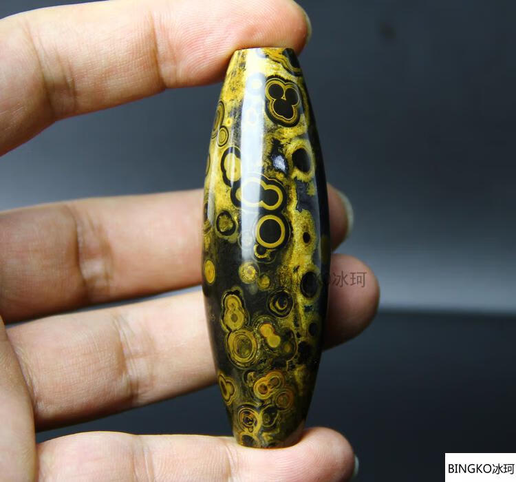 照常发货冰珂天然九眼页岩原石蒙天珠吊坠千眼带黑炭眼大尺寸背带蓝