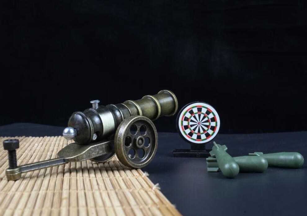 吉米兔小型迷你迫击炮金属模型儿童玩具可发射高射炮掷弹筒炮弹战车