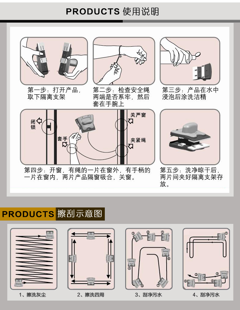 巨无霸擦玻璃器双层中空高楼擦窗器双面擦保洁工具家政确邦 18-24mm