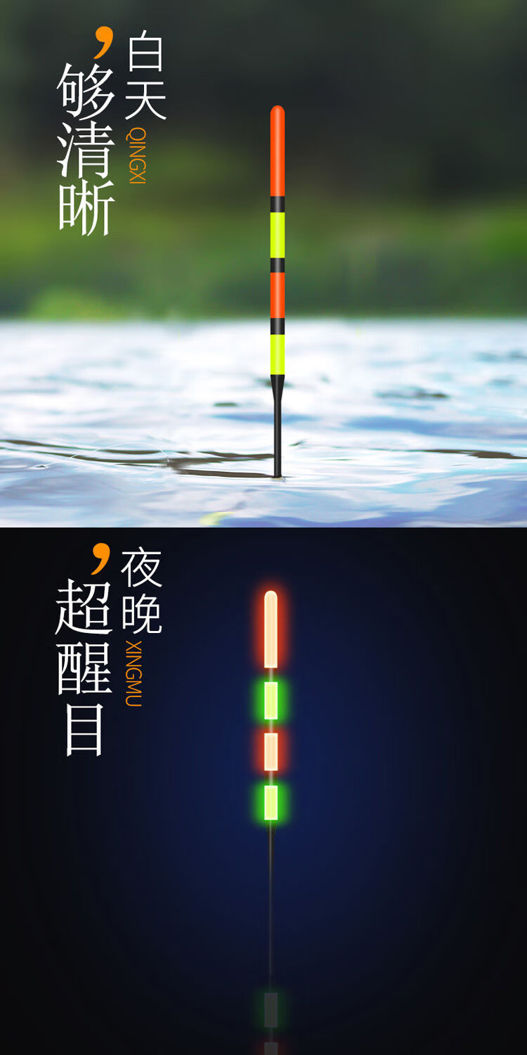 e重力感应咬钩变色电子漂夜光漂日夜两用鲫鱼鲤鱼漂浮漂音然龙纹羽ee