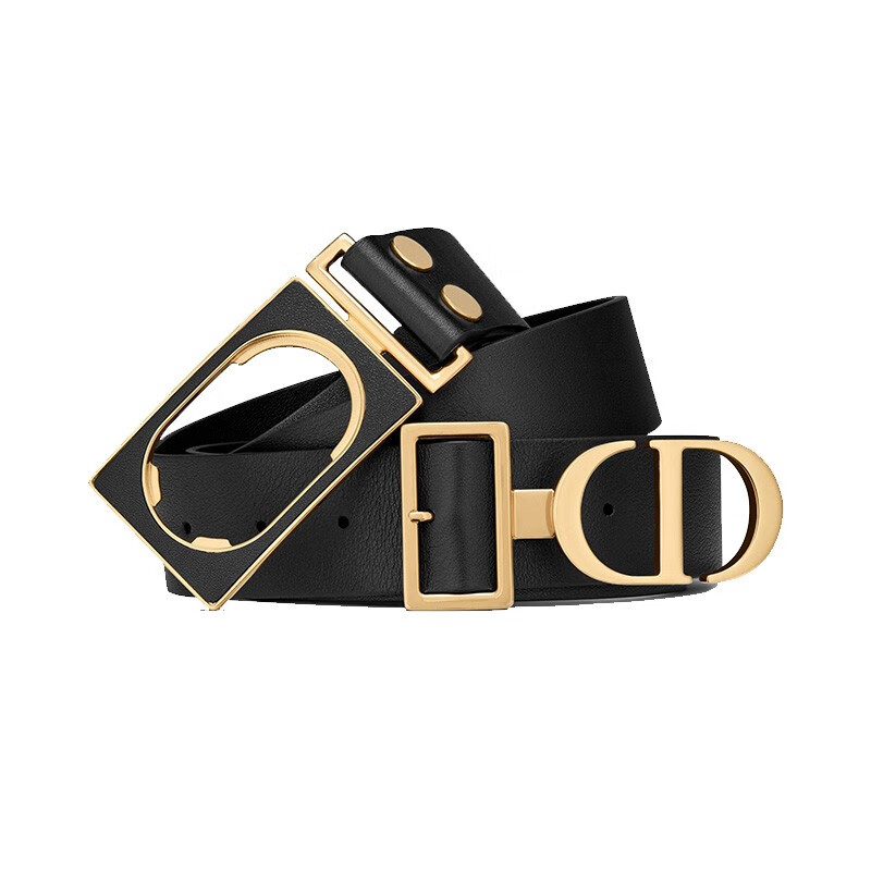 dior 迪奥 女士腰带休闲复古商务黑色皮带简约典雅细腰裤带百搭 80