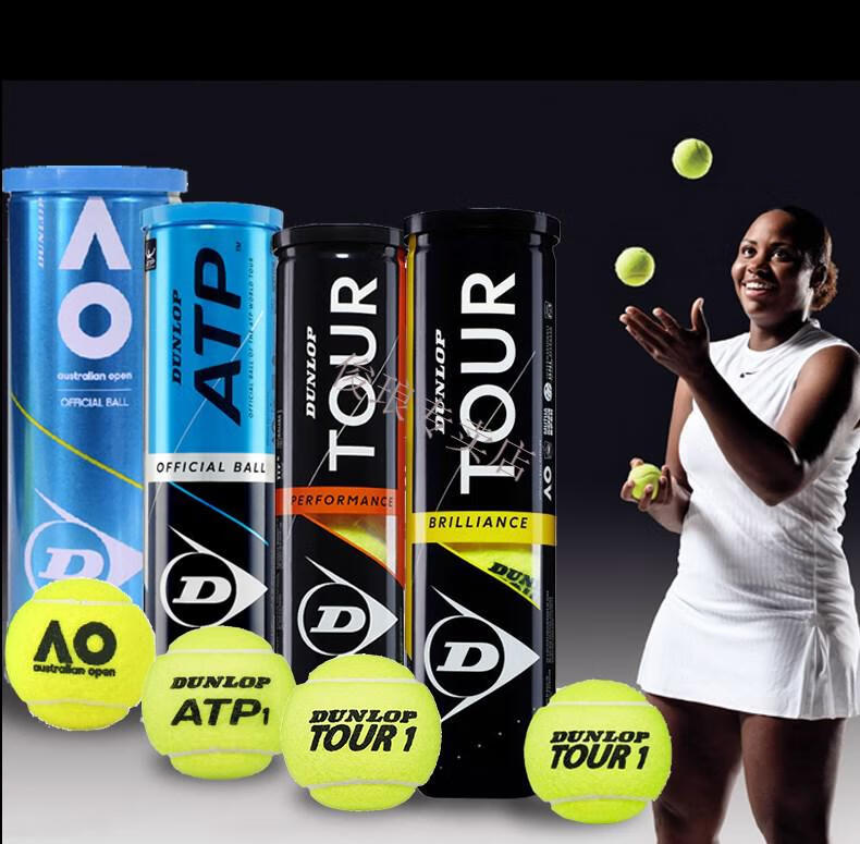 dunlop网球耐打球澳网atp初学健身练习比赛用球1罐4粒装atp