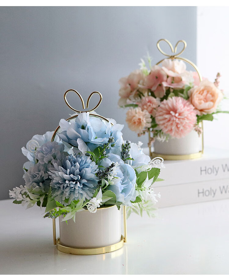 餐桌花绢花仿真花塑料花仿真花摆件真北欧家居干花假花仿真花客厅装饰