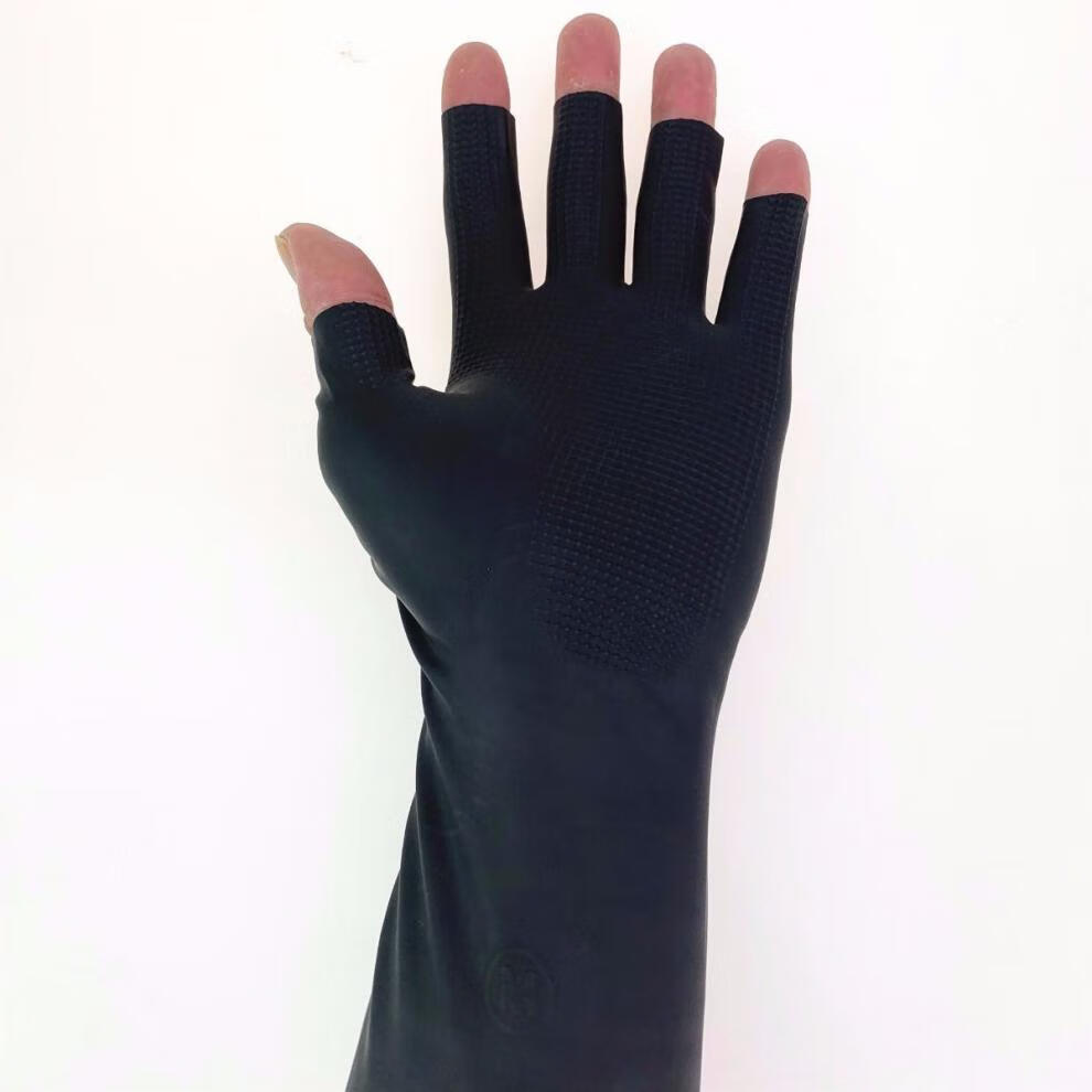 定制适合发廊护手不伤手露指洗头防水乳胶橡胶手套理发店专用六双s