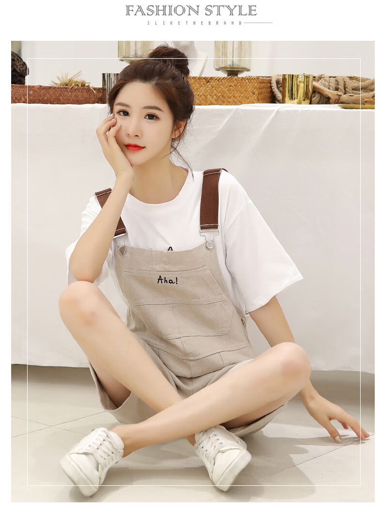 蜜哇 小个子女生背带裤初中生女孩牛仔吊带裤子少女春夏天穿的高中学