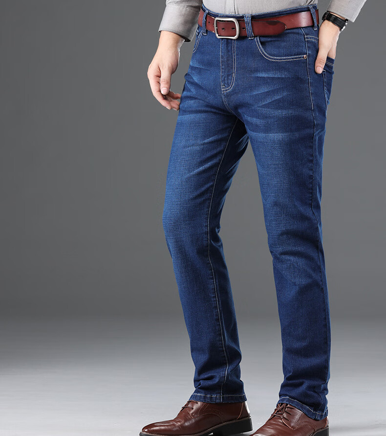 美国苹果(apple)牛仔裤男春夏薄款跨境弹力直筒宽松长裤男士休闲牛仔