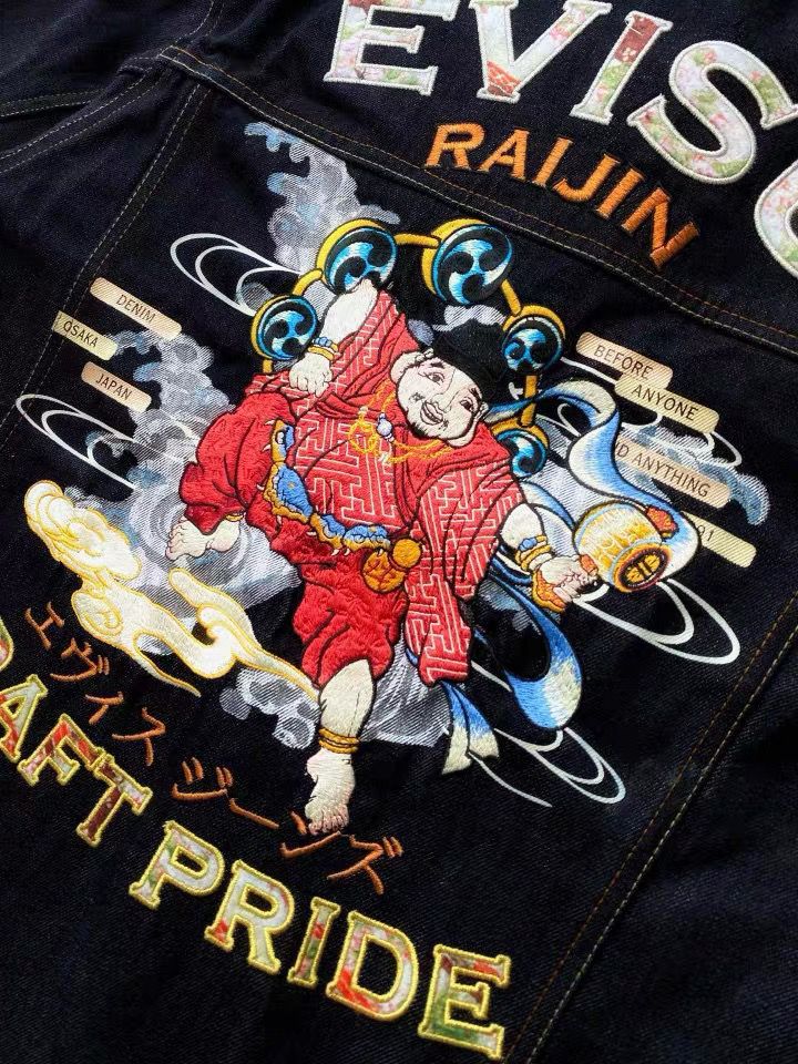 【官方自营旗舰店】福神冬牛仔夹克男isu潮牌秋冬新款夹克惠比寿刺绣