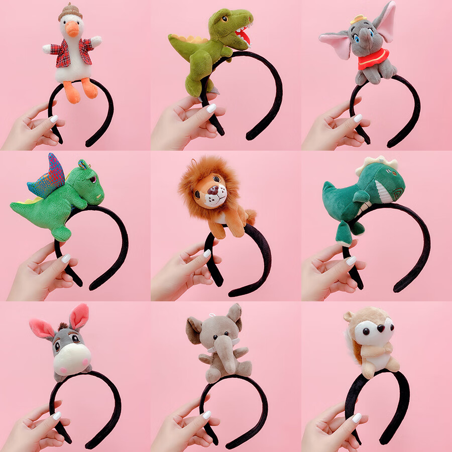 韩国发卡可爱动物卡通头箍网红化妆洗脸发箍女压发防滑发饰头饰品