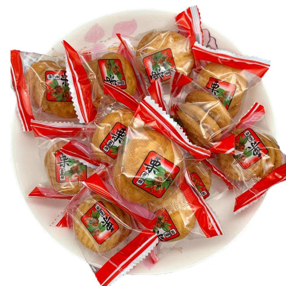 鸿达板栗蓉饼500g小包装饼干休闲糕点小吃零食品早餐饼干 栗蓉味