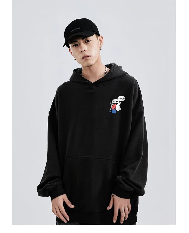 【京品优选】grlaf卫衣graf原创品牌国潮连帽男女字母印花秋冬宽松