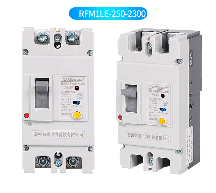 2p塑壳漏电保护器 单相100a125a 225安250a 220v带漏电断路器开关 225