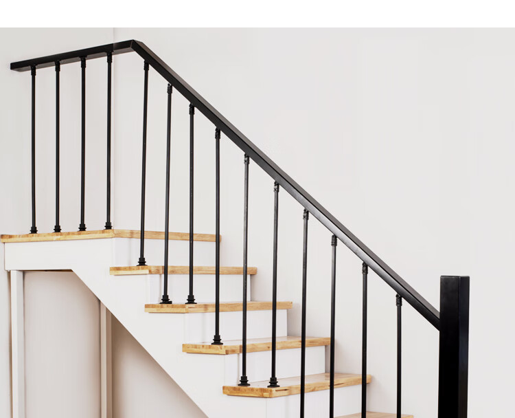 楼梯扶手铁艺楼梯扶手家用室内阁楼不锈钢围栏栏杆立柱简约现代护栏