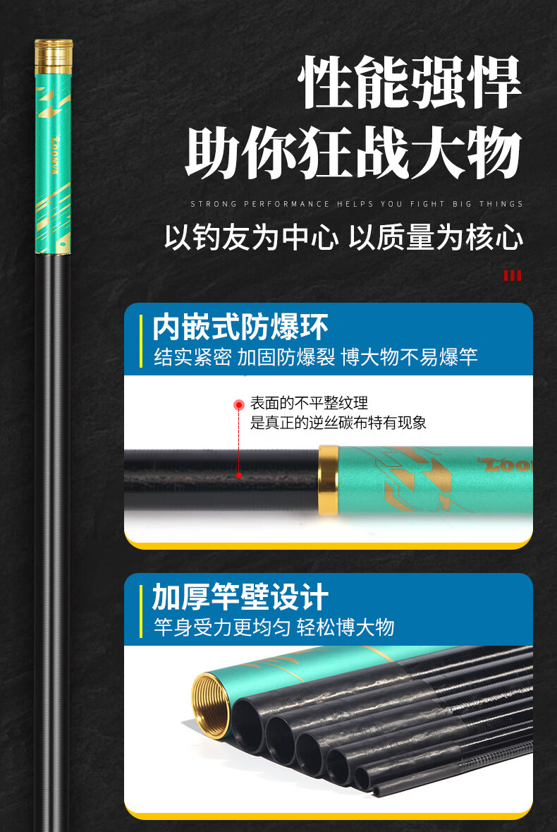 龙王恨炼匠巨物鱼竿鲢鳙巨青大物手竿黑坑手杆高碳轻硬台钓竿炼匠巨物