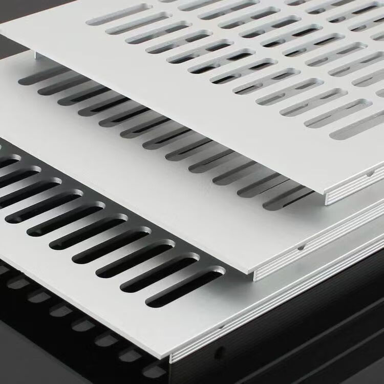 铝合金透气网长方形橱柜衣柜门通风排气散热网格出风口格栅 银色 60*