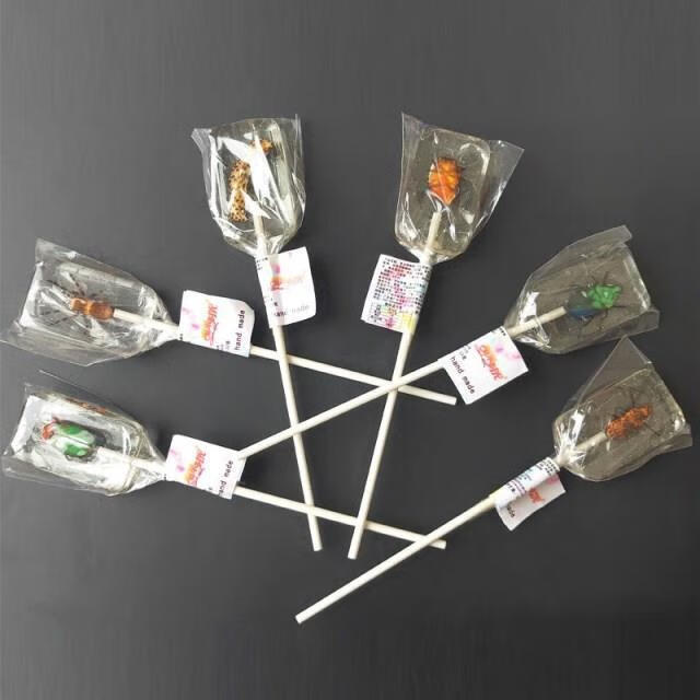 网红整蛊恶搞棒棒糖 虫子棒棒糖昆虫造型创意手工礼物 抖音快手同款
