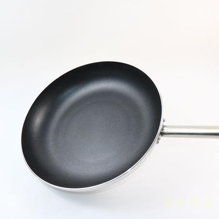 加厚煎包锅商用平底大锅贴锅煎锅酒店不粘平底商用锅生煎锅30cm无盖