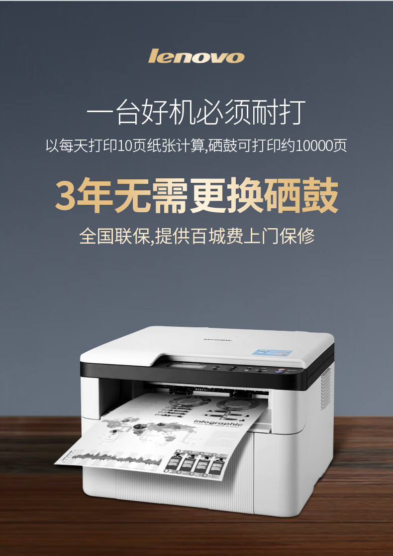 联想m7206w黑白激光打印机复印一体机家用小型三合一手机无线m101dw