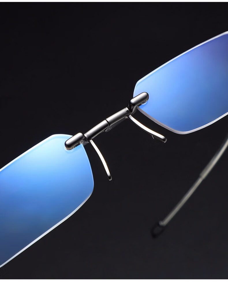 防蓝光老花镜男轻迷你无框小框折叠老化老人眼镜女伸缩镜腿枪色100度