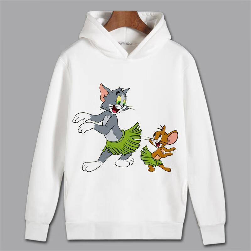 猫和老鼠tom汤姆猫动漫周边连帽加绒套头卫衣情侣装亲子装秋冬季15s