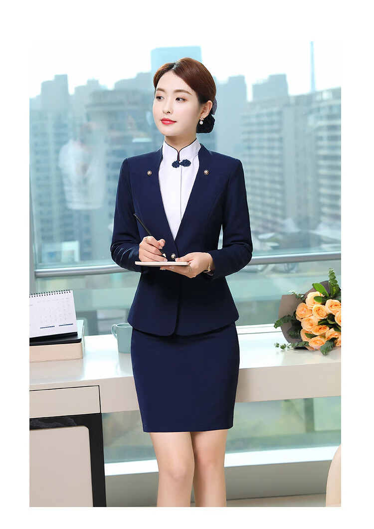 哈昱酒店前台服务员工作服女套装迎宾接待会所宾馆珠宝店技师工装