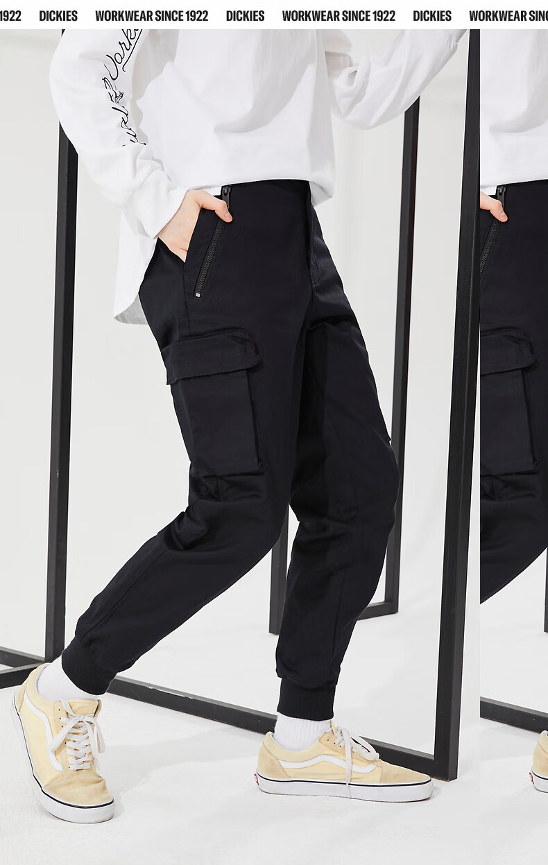 dickies休闲裤多口袋印花工装裤男士新款罗纹束脚裤休闲长裤裤子男dk