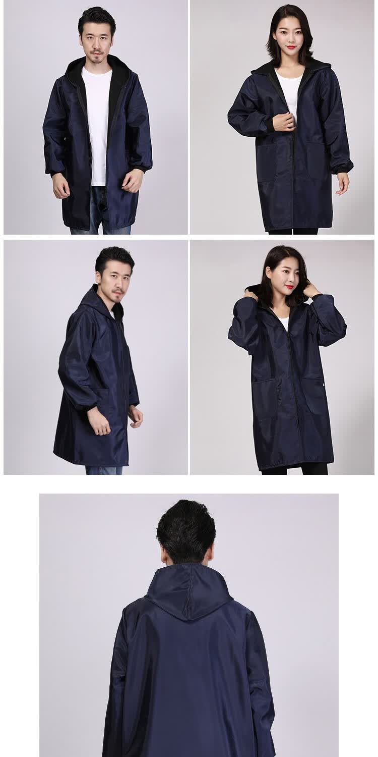 冬季加厚加绒罩衣男外套围裙保暖女时尚防水中长款外穿套褂工作服