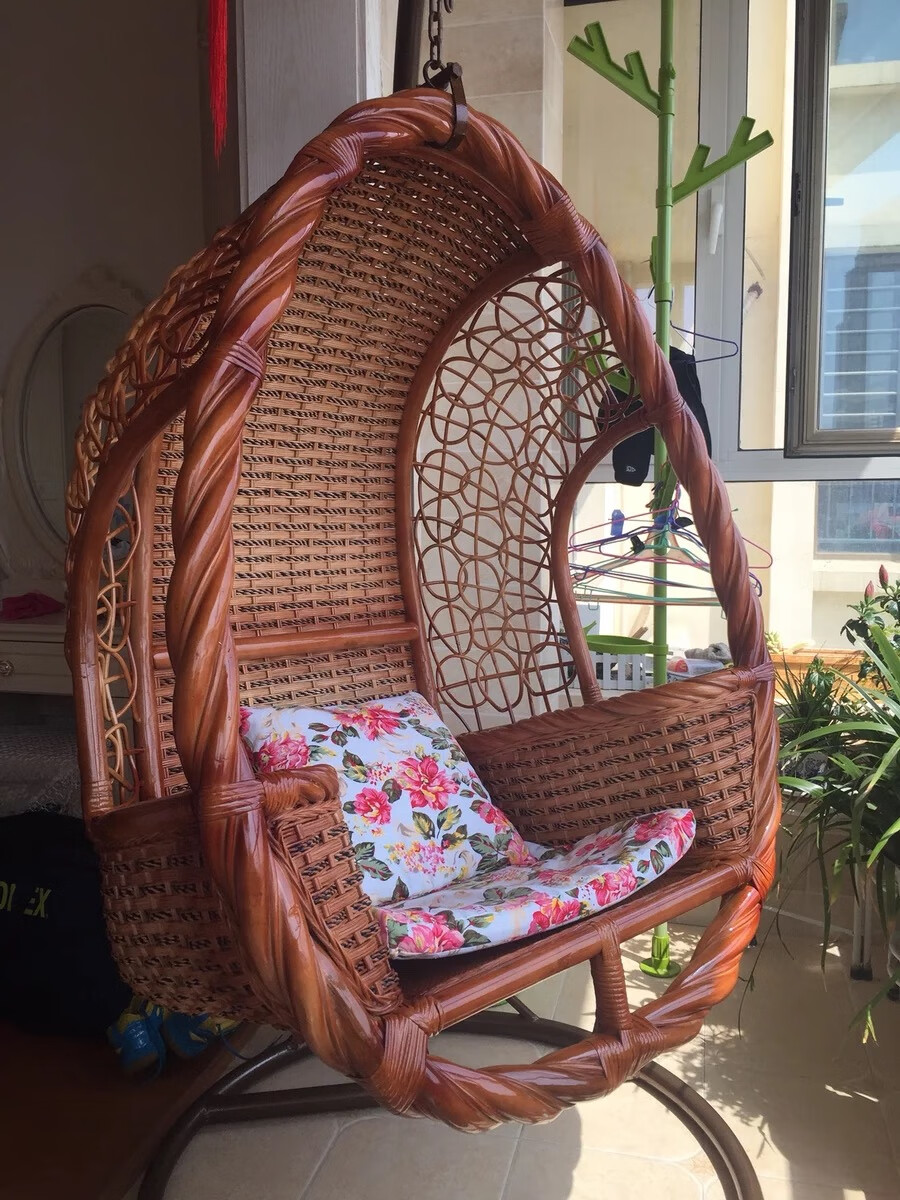 大扭藤真藤椅吊篮悠闲藤木编织吊椅阳台室内庭院摇椅秋千度假心型大扭