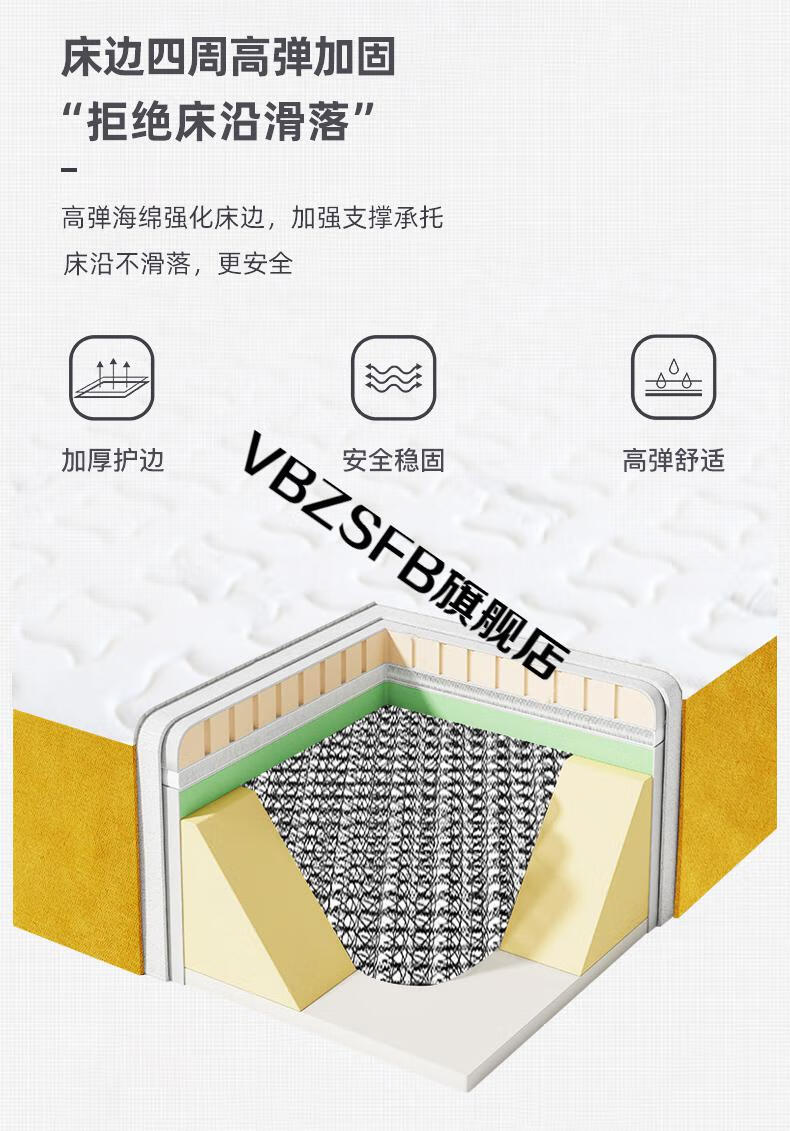 福乐床垫福乐床垫天然乳胶椰棕垫老人独立弹簧席梦思家用双人床垫云梦