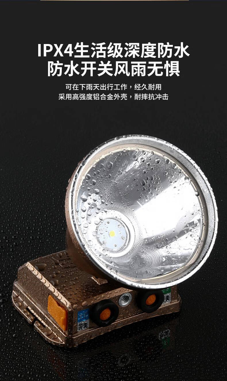 正昭头灯强光充电超亮专用头戴式手电筒狩猎感应钓鱼疝气led 黄光*t