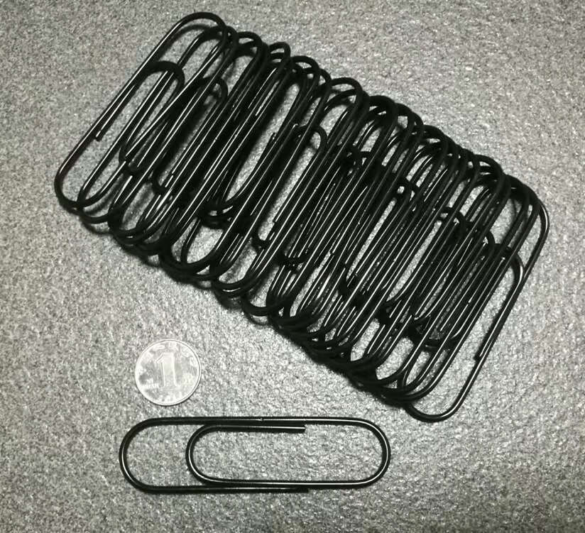 今霸100mm特大号彩色回形针 黑色曲别针7.