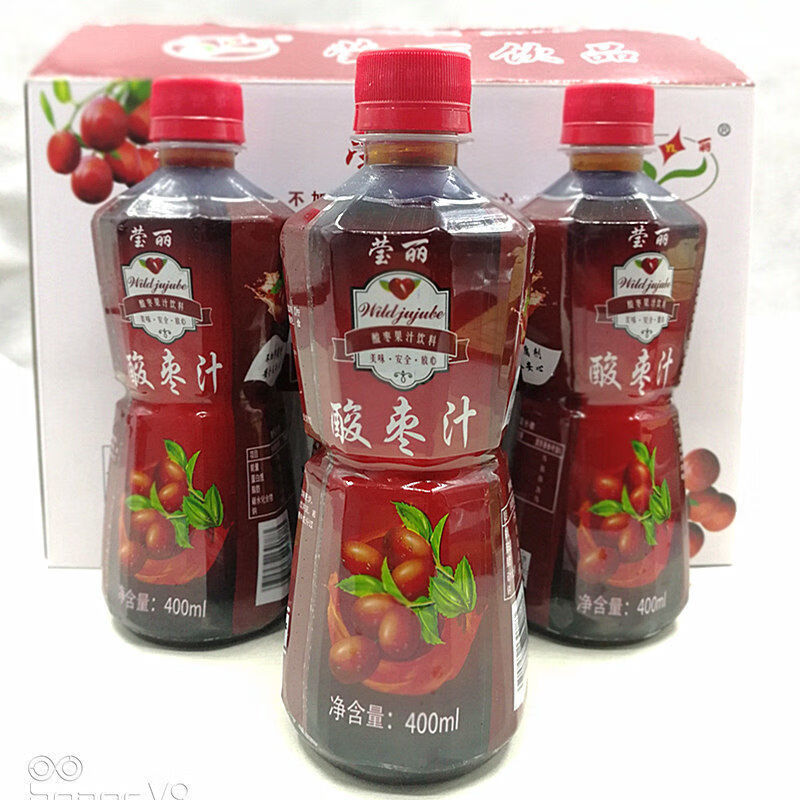 天津蓟县特产酸枣汁浓度80塑料瓶饮料 酸枣汁400ml*8瓶带原箱【图片