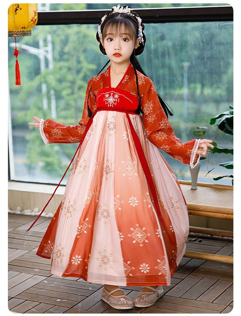 凯蒂猫小女孩汉服民族服装儿童古装女童10岁女孩中国风裙子小学生古风