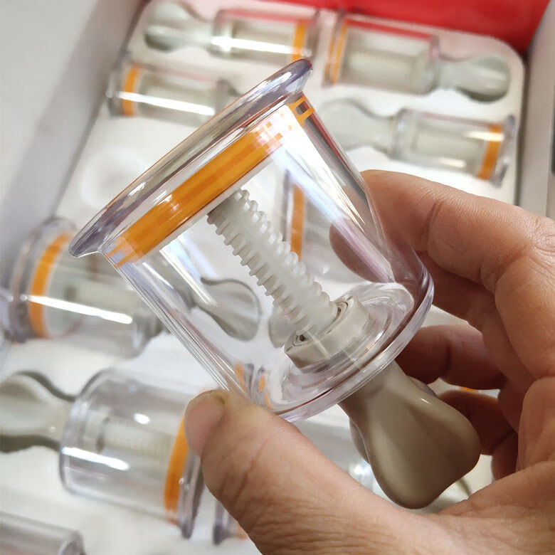 鹊跃手拧式拔罐器负压拔罐泻血拔罐旋转式6罐一套加穴位图单头梅花针