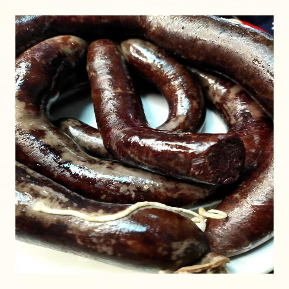 羊血肠肉肠 内蒙羊血肠手工灌肠羊盘肠牧区特产羔羊血肠手工香肠 羊