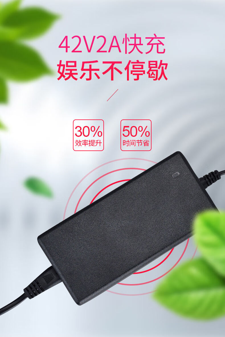 三孔圆头36v42v2a凤凰猛犸王阿尔郎儿童通用平衡车54v专用充电器三孔