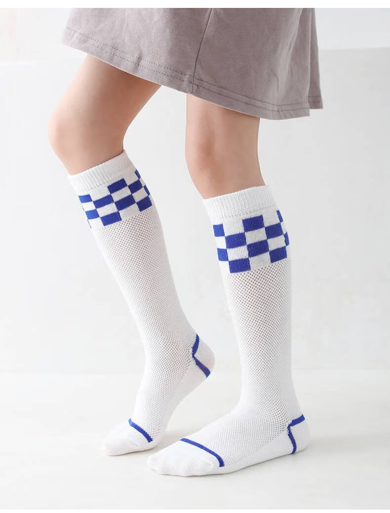 羽毛球袜儿童 儿童足球袜男童夏季薄款网眼长筒袜女童运动宝宝小腿袜