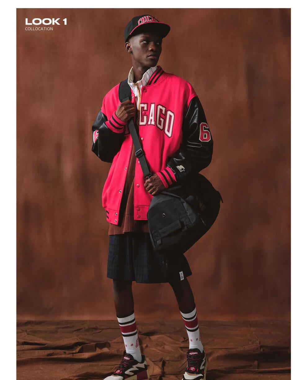 starter 运动夹克nba公牛队男女同款2022秋冬新款宽松休闲外套sth4c