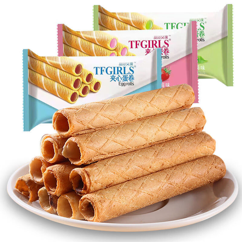 真巧24枚乳酸蛋卷早餐鸡蛋卷小酥饼干糕点网红食小吃休闲食品涂层蛋卷