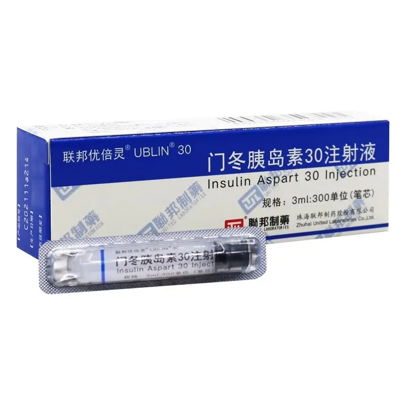 联邦优倍灵30笔芯 门冬胰岛素30注射液 3ml:300u*1支/盒(笔芯) 珠海