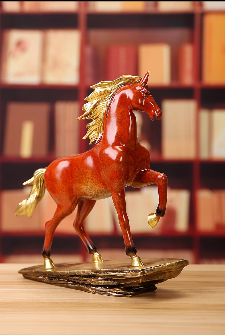 domir飞黄腾达全铜马摆件马到成功生肖马家居客厅工艺品办公室桌面