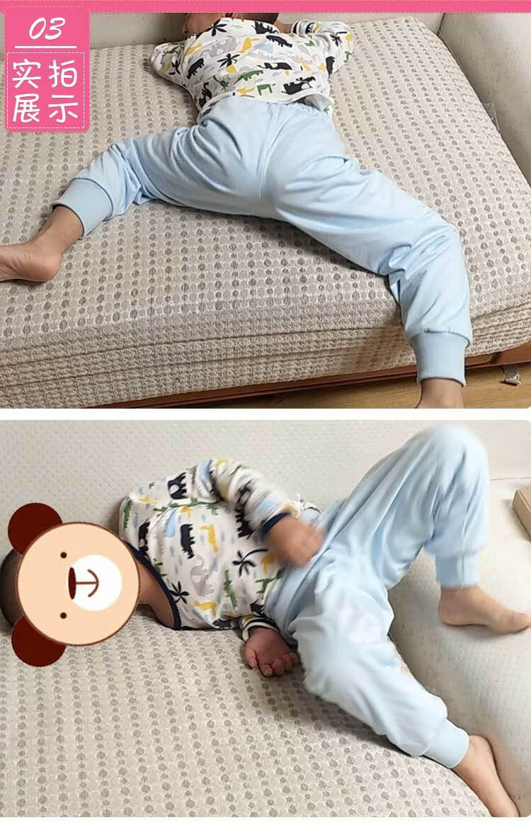 秋裤大童尿不湿纯棉可洗透气防水防漏训练裤秋冬 粉色 s码【100-115cm