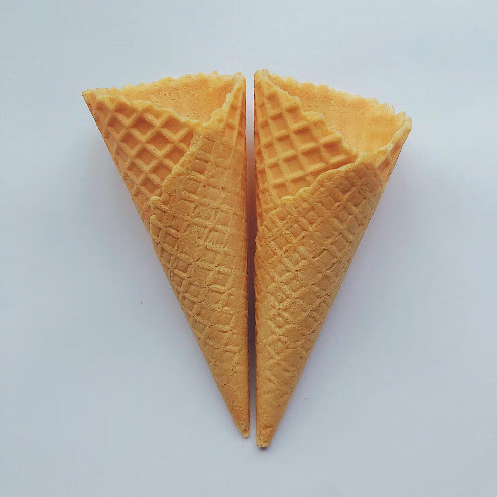 冰淇淋23度花边甜筒脆皮蛋筒壳商用家用自制冰淇淋 可爱多48个装 纸托