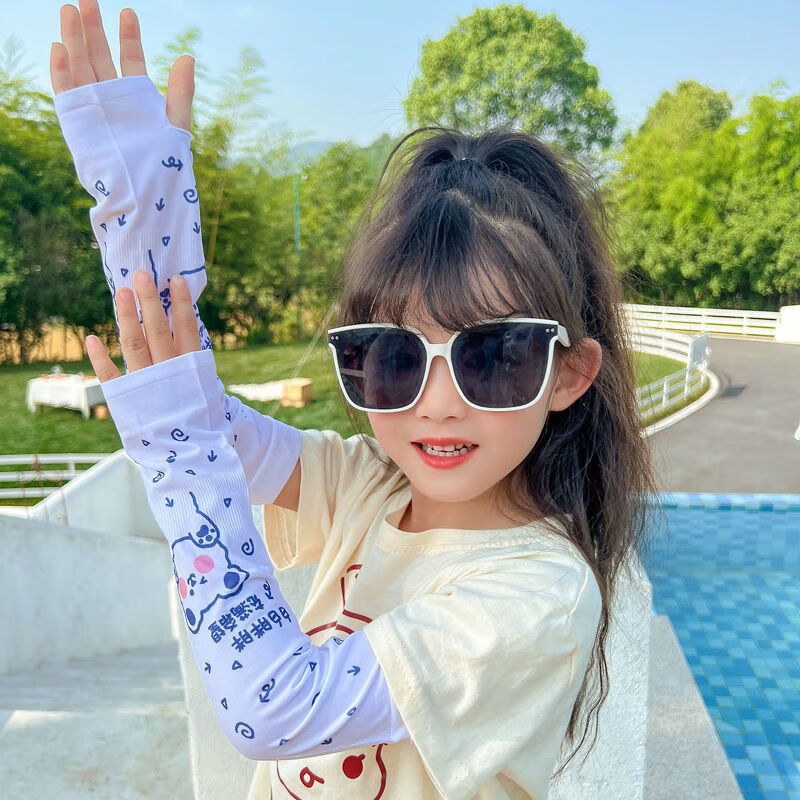 护袖夏季小孩卡通贴身遮阳袖套可爱宝宝夏天出游防紫外线护臂袖百搭