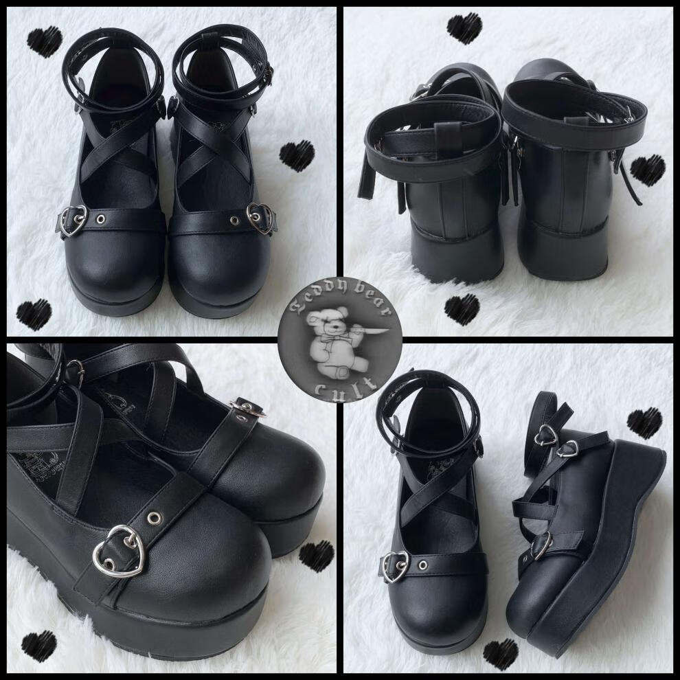 女鞋精选现货 魔女游戏 gururu 厚底鞋 朋克暗黑系哥特摇滚系 lolita